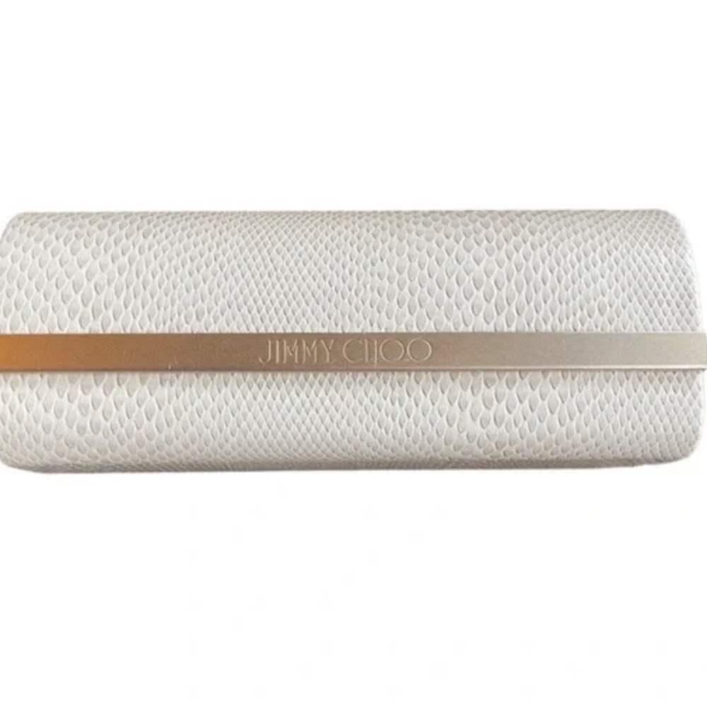 AUTHENIC Jimmy Choo Faux White Snake Skin Sunglasses / Eyeglasses Case NWOT
